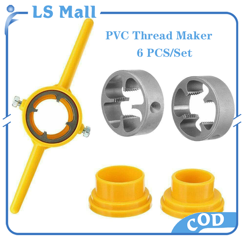 6Pcs/set PVC Thread Maker Tool Pipe Round Die Set Pipe Threader