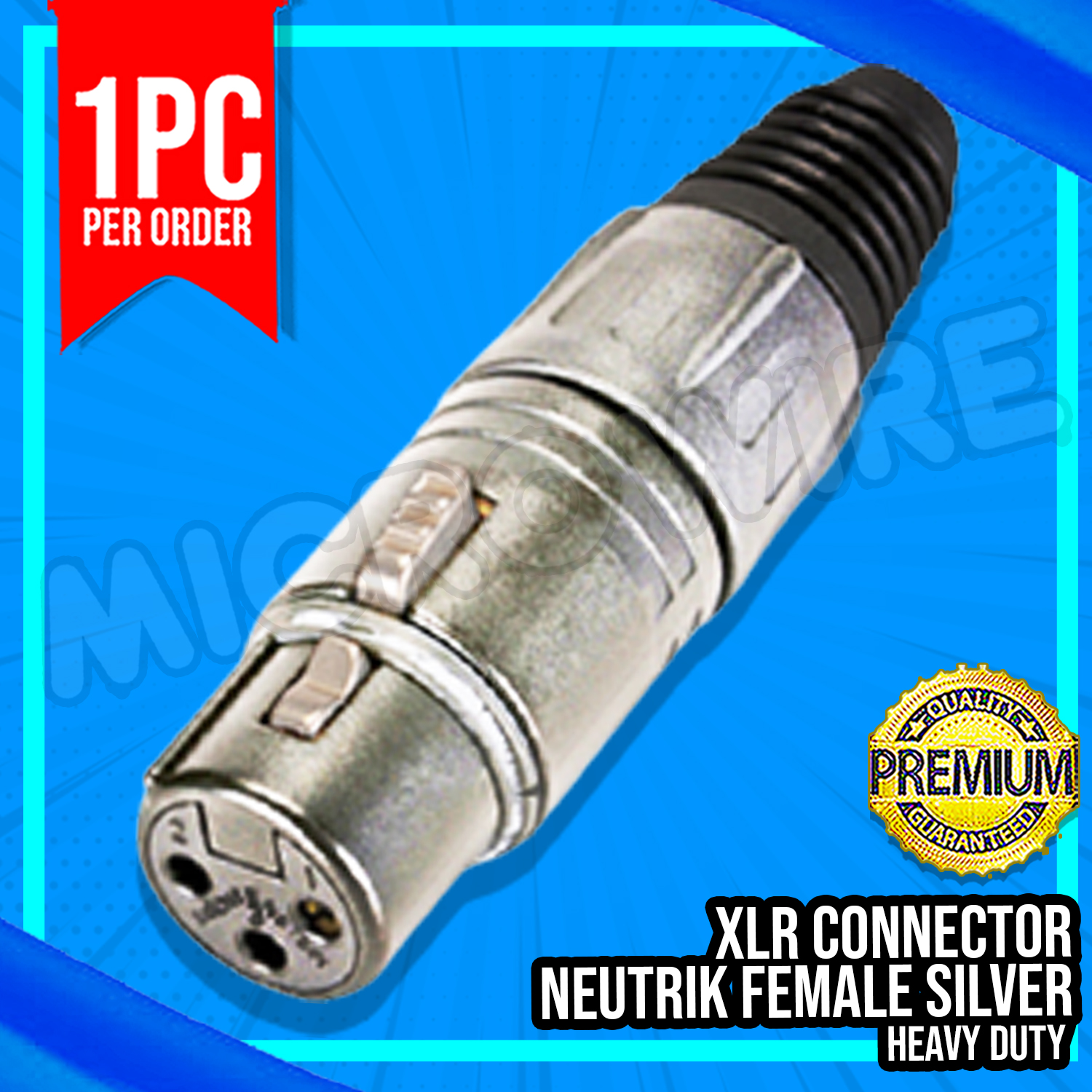 Neutrik 3Pole Female XLR Cable Connector Silver Lazada PH