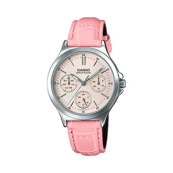casio leather watch for ladies