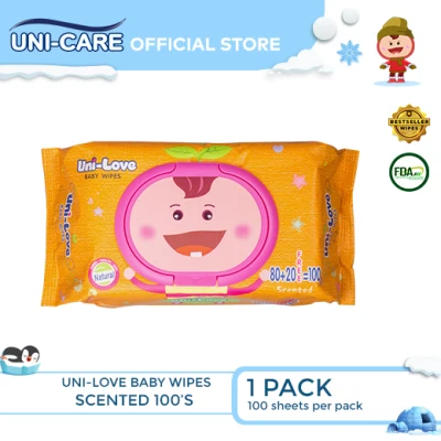 UniLove Powder Scent Baby Wipes 100's Pack of 1