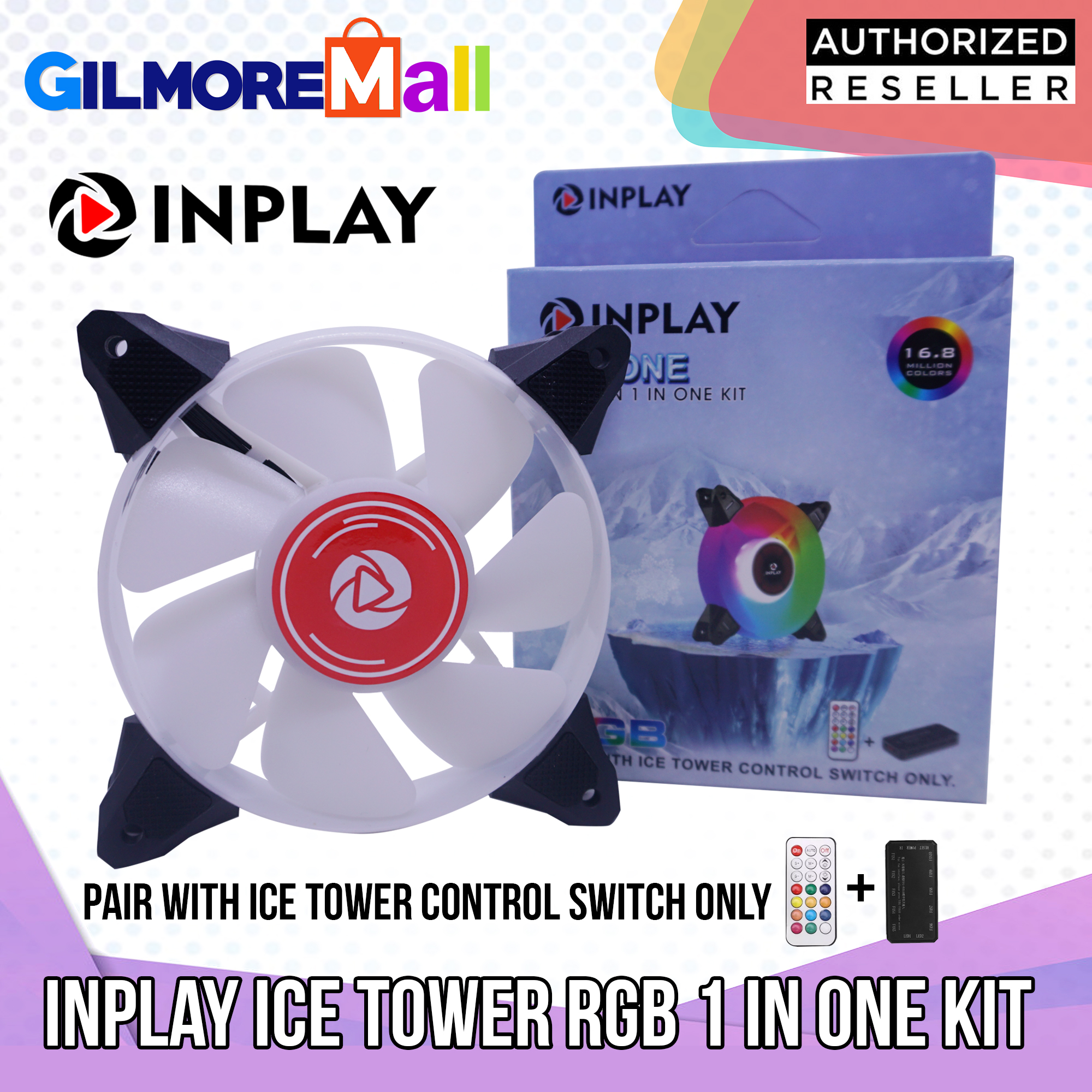 INPLAY ICE TOWER RGB FAN 1 IN ONE KIT | RGB Control LED Desktop Fan 7 ...