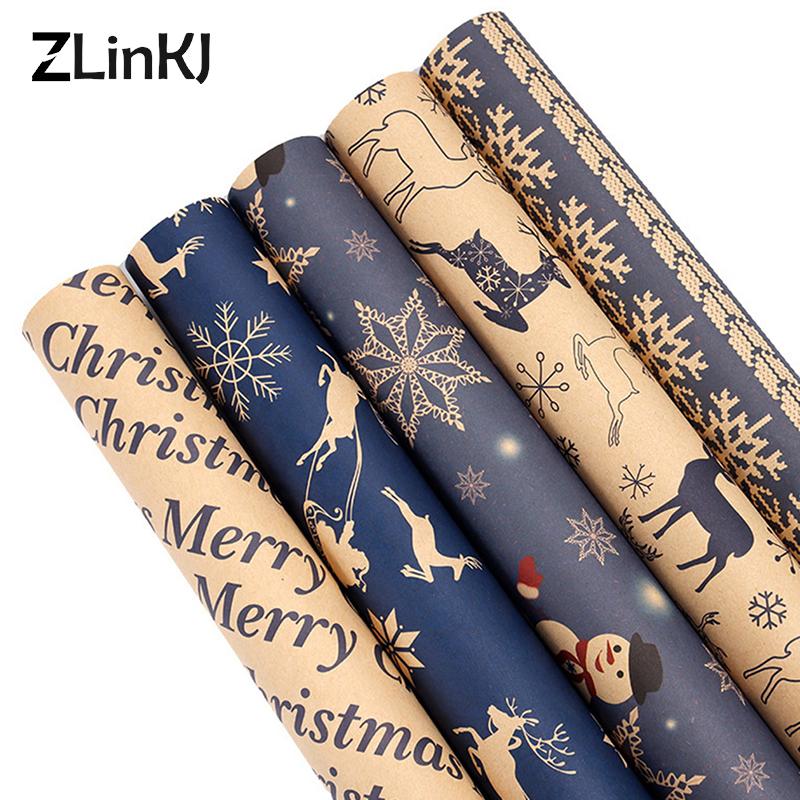 50*70cm Gift Wrapping Paper Wind Birthday Gift Christmas Gift Decoration  Wrapping Paper Diy Bag Kraft Paper New Year Gift Decor