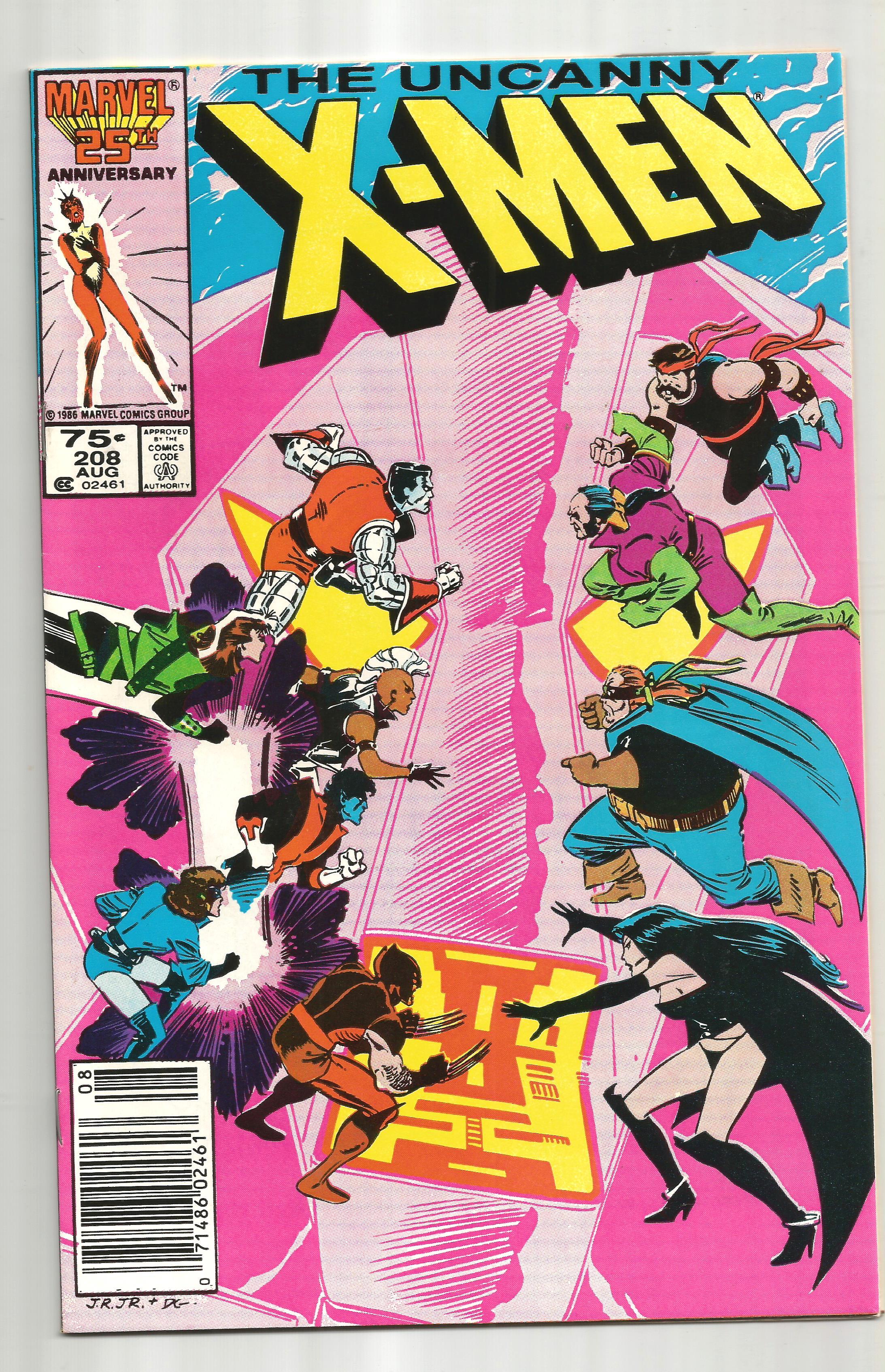 Uncanny X Men 208 by Marve l Comic Book Printed 1986 Original Comic ...