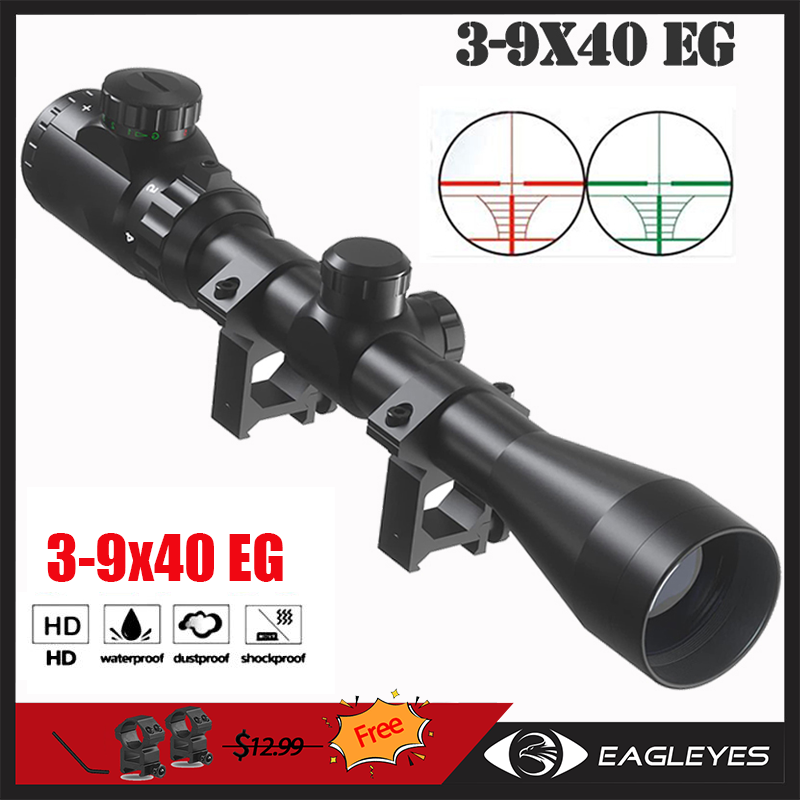 Eagleyes Tactical Scope 39X40 EG Rifle Scope Flip Lid Optic iluminated