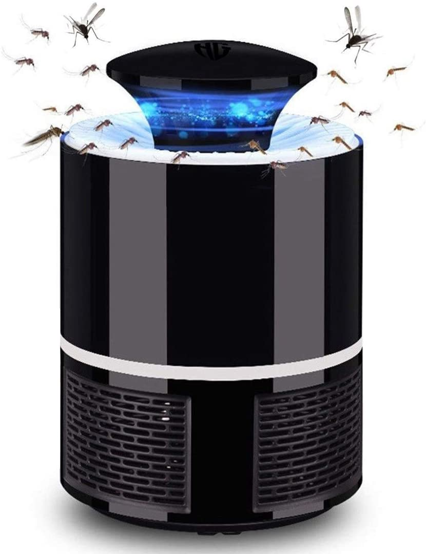 Black fuzhoutuogu Mosquito Trap Electric Bug Zapper Indoor with 360 Degrees LED Strong Fan Suction Mosquito Lamp USB Power 