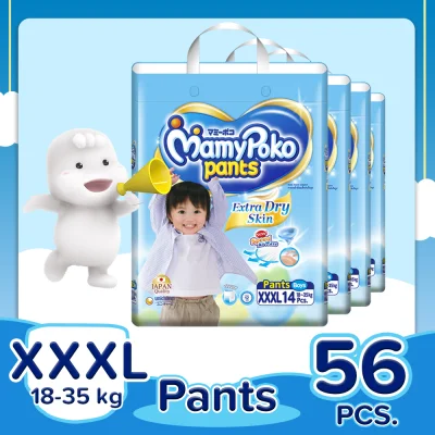 [DIAPER SALE] MamyPoko Extra Dry Boy XXXL (18-35 kg) - 14 pcs x 4 packs (56 pcs) - Diaper Pants