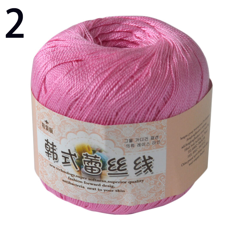 Fzbm 50g/ball DIY Hand Knitting Crochet Thread Lace Cotton Yarn Sewing Thread Mercerized Cotton Cord