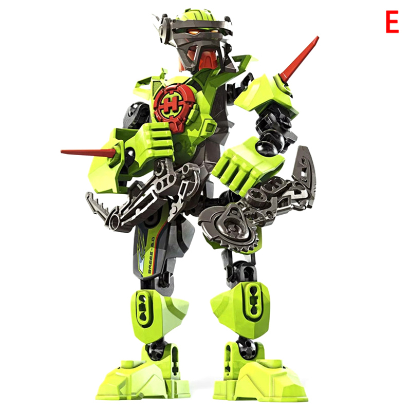 Yitn ดาวนักรบทหาร Bionicle ฮีโร่โรงงานหุ่นยนต์รูปอาคารบล็อกของเล่นรุ่น สี E