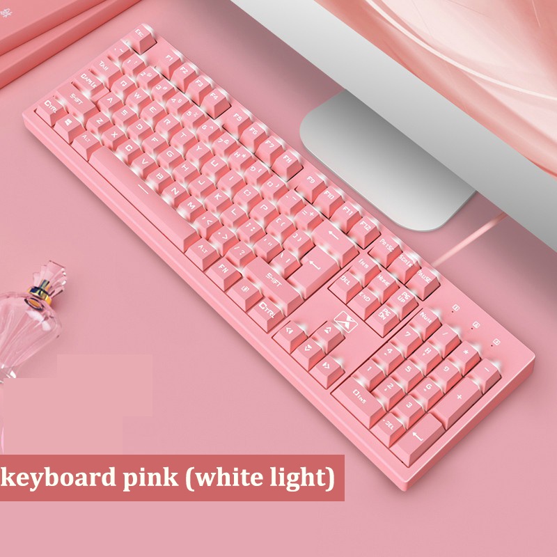 Hot sale New UpgradeGirl Cute Pink Keyboard And Mouse Set Mechanical