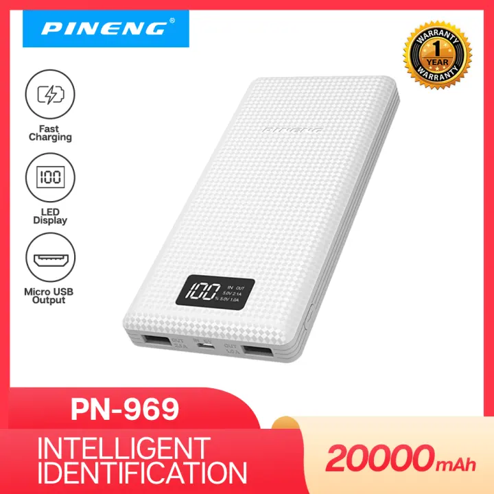 Pineng Pn 969 20000mah Lithium Polymer W Intelligent Identification System Powerbank Lazada Ph
