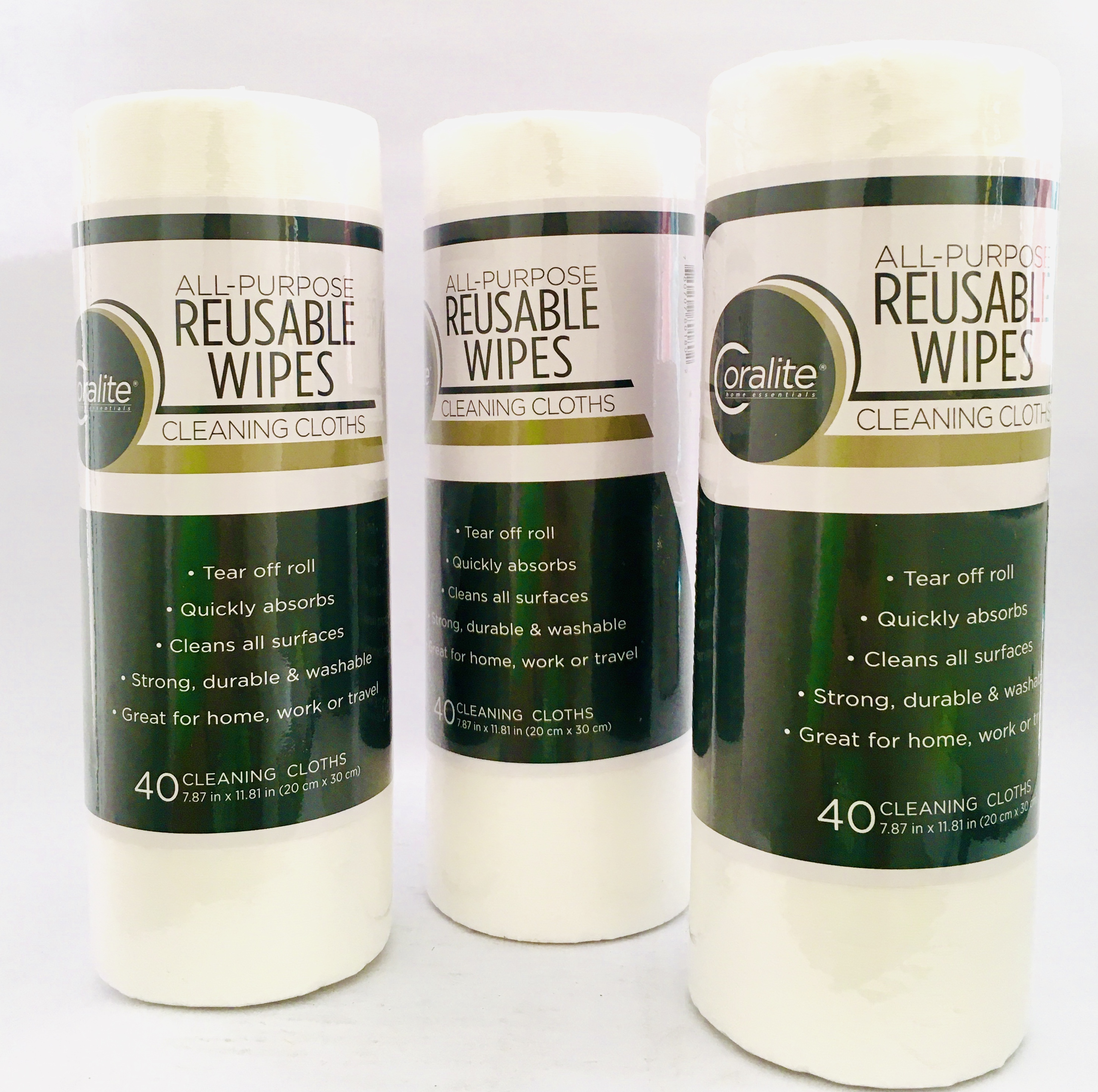 Coralite Allpurpose Reusable Wipes Cleaning Cloth 40 Cleaning Cloth 7.87 in x 11.81 in (20 cm x