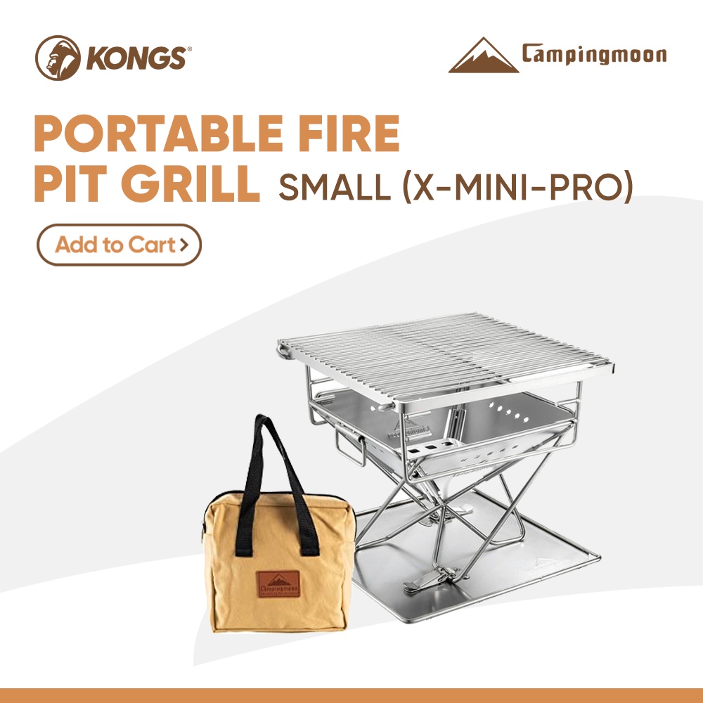 Campingmoon XMiniPRO Stainless Steel Portable Camping Fire Pit Grill