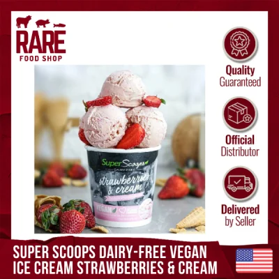 Super Scoops Dairy-Free Vegan Ice Cream Strawberries & Cream