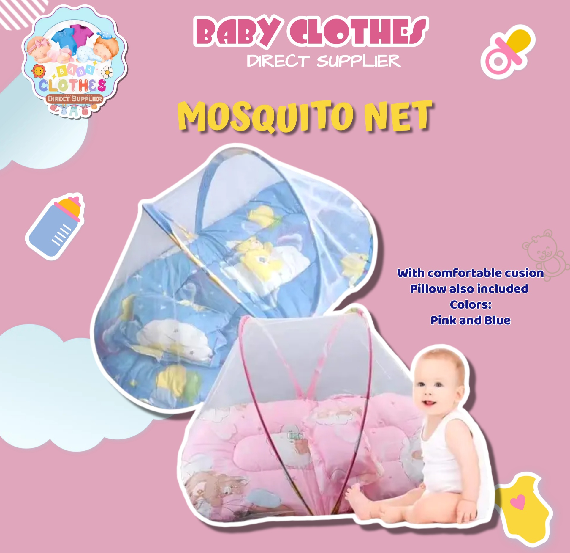 BCDS Baby Bed Mosquito net bed folding mosquito net with pillow | Lazada PH