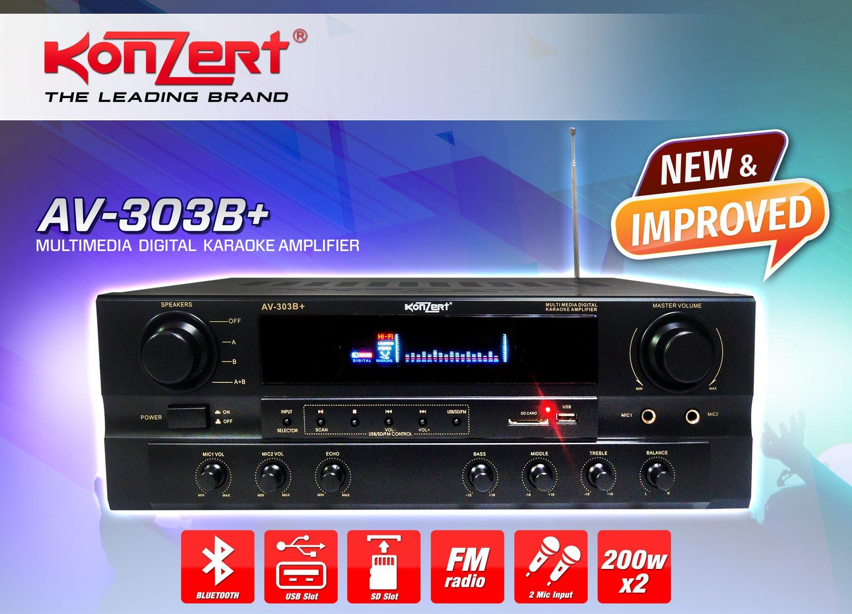 2023 Original Konzert AV303B+ AV303B Plus 200W Multimedia Digital