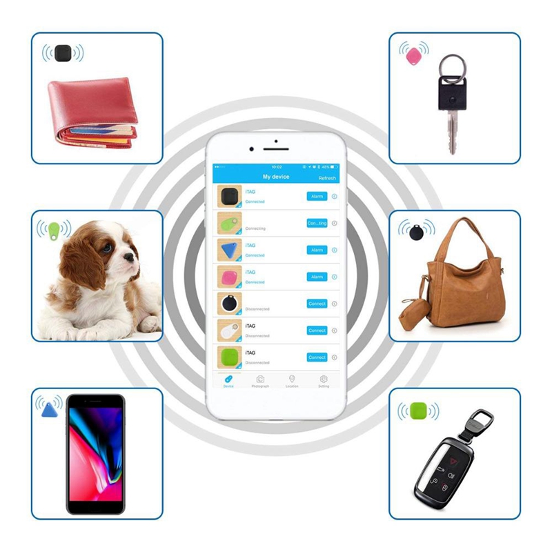 Triangular Gps Pet Smart Mini GPS Tracker Pet Locator Anti-Lost Waterproof Bluetooth ...