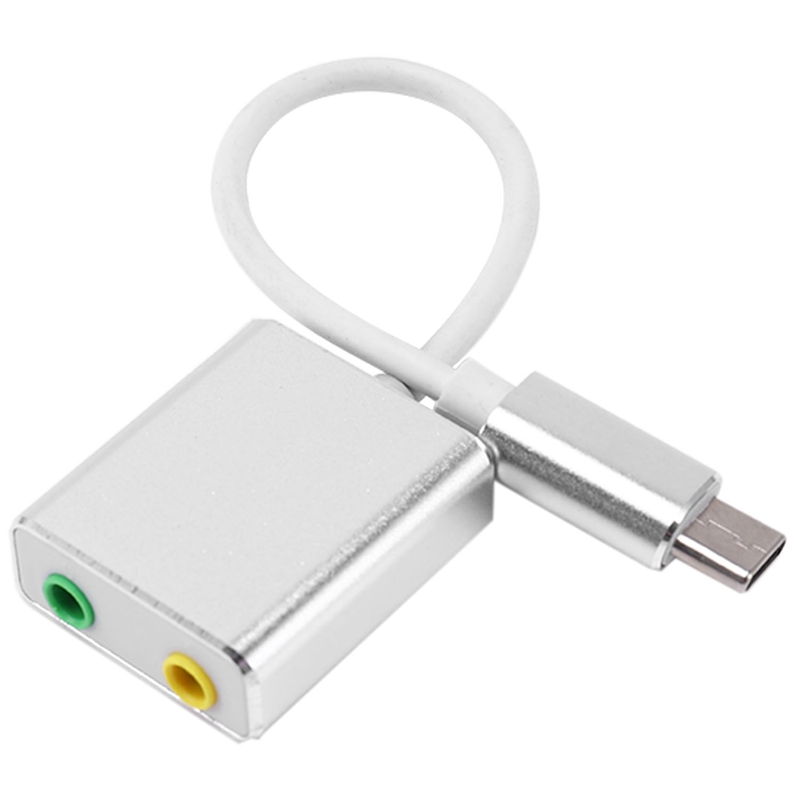Connector Type C Cable Sound Card Splitter External Adapter Headphone Usb Sound Card External Adapter With 3.5Mm Female