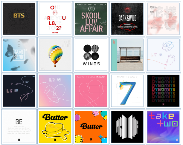 DISCOGRAPHY, BTS