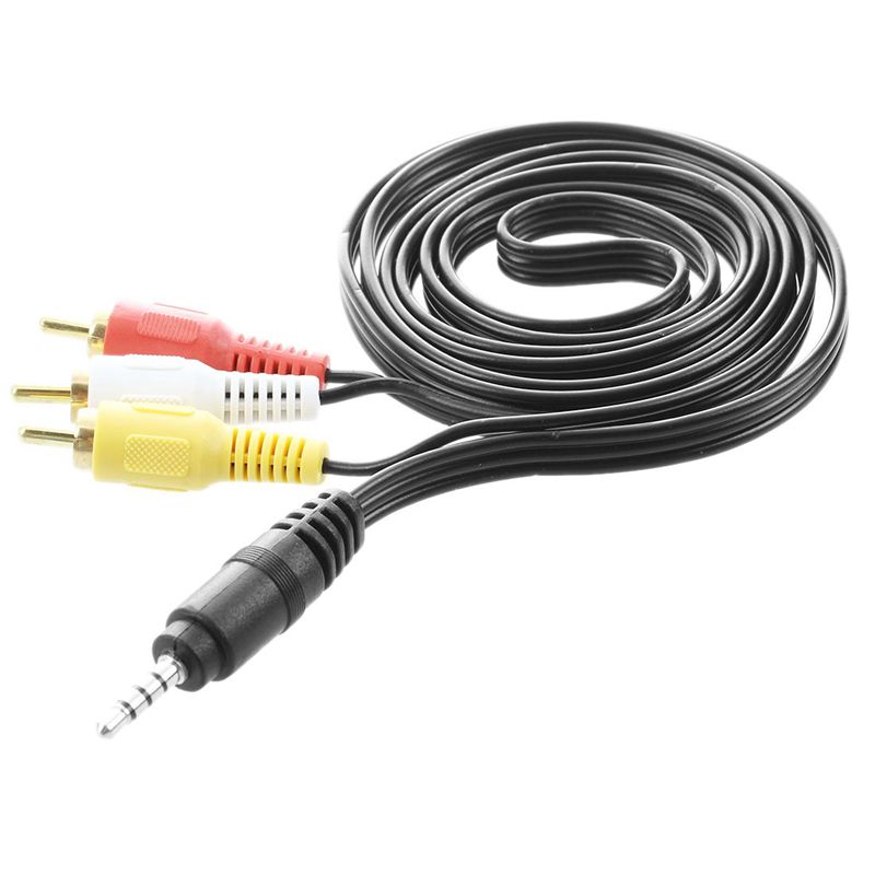 4.9ft 3.5mm plug to 3 RCA Male Adapter AV Extension Cable for TV VCD DVD