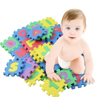 Learning ABC Alphabet Number Study Kids Letters Floor Play Toy Puzzle Mat 36 Pieces