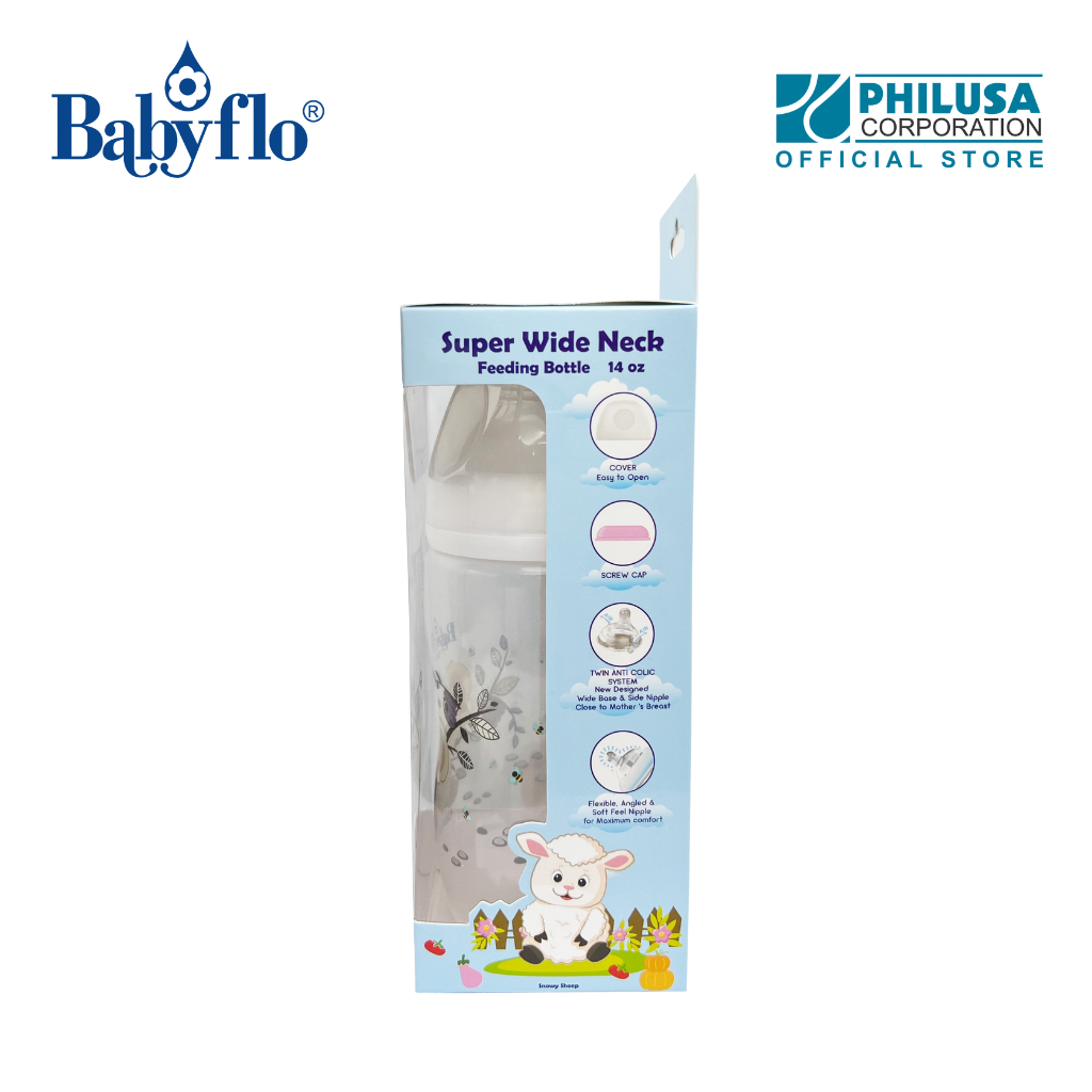Babyflo Super Wide Neck 14oz WHITE Lazada PH