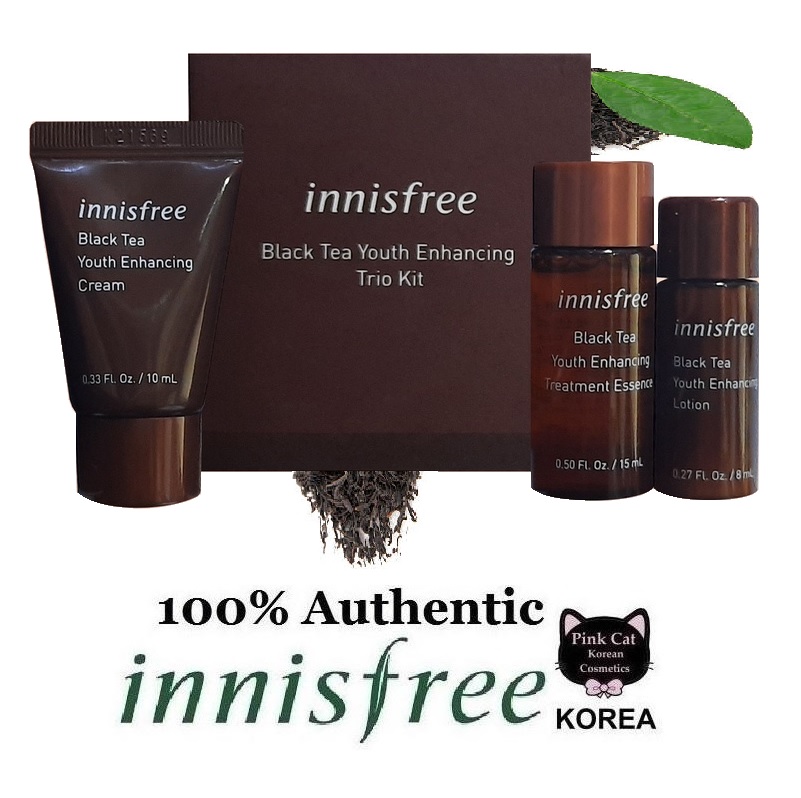 Korean Cosmetics INNISFREE Black Tea Youth Enhancing Trio Kit ( 3 Items
