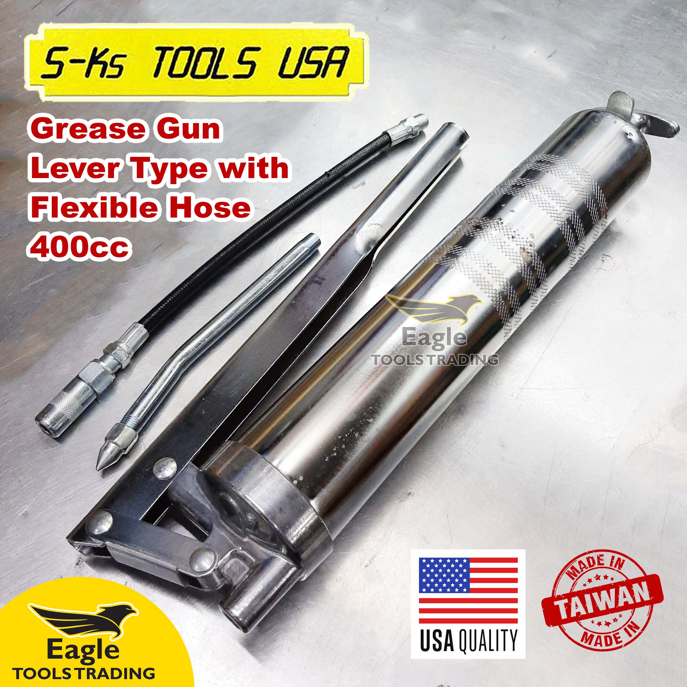 Grease Gun Lever Type with Flexible Hose 400cc PAE20003 air grease