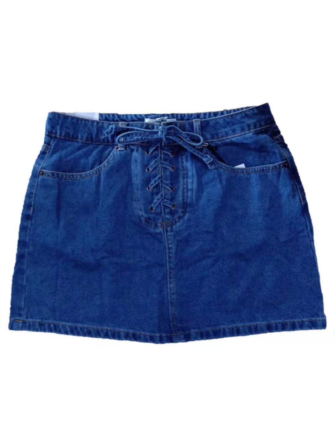lace up denim skirt