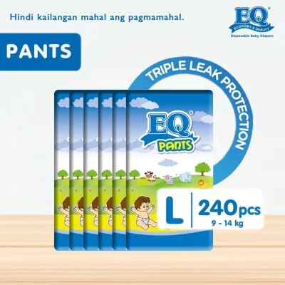 EQ Pants Large (8-14 kg) - 40 pcs x 6 packs (240 pcs) - Diaper Pants