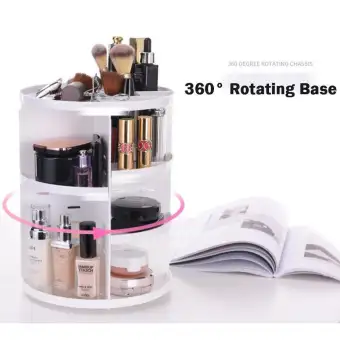 360 Rotating Makeup Organizer Countertop Multifunction