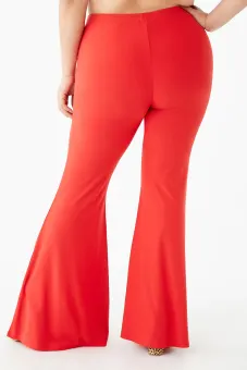 flare pants red