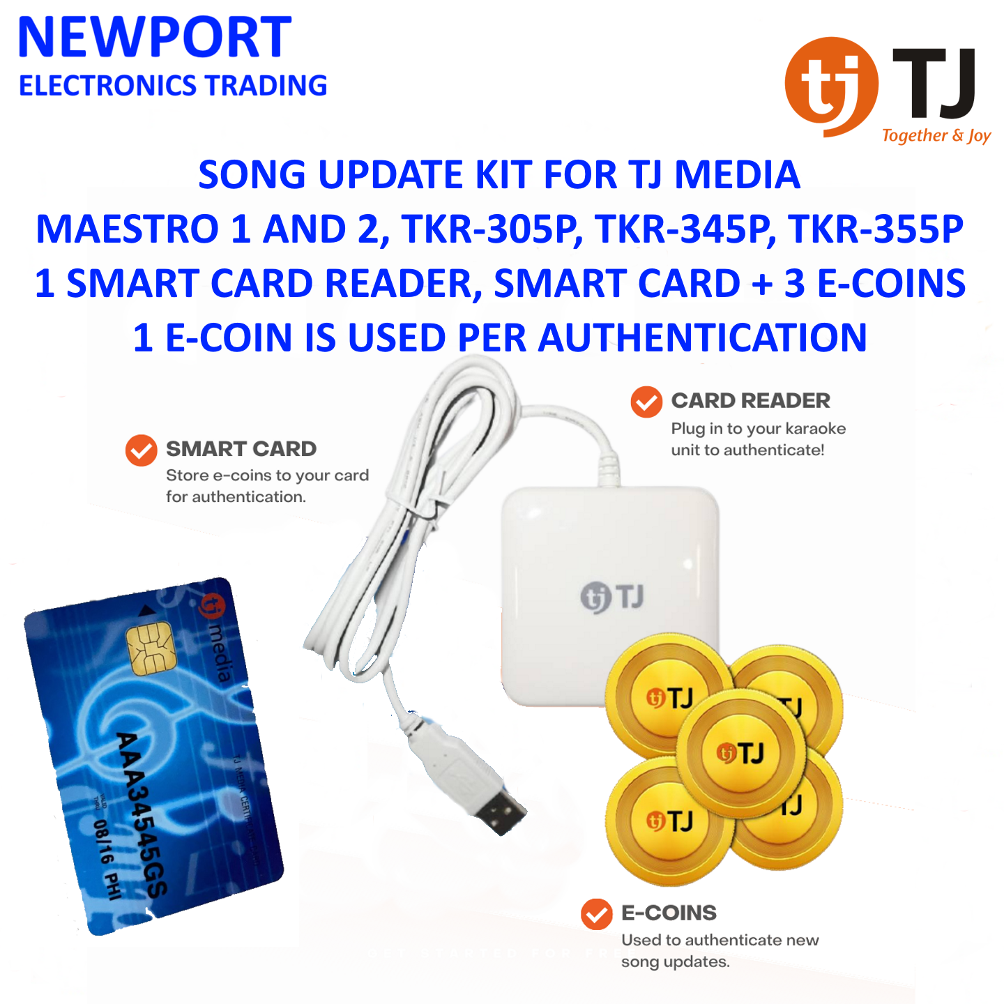 TJ Media Maestro and TKR305P Song Update Kit with Smart Card Reader