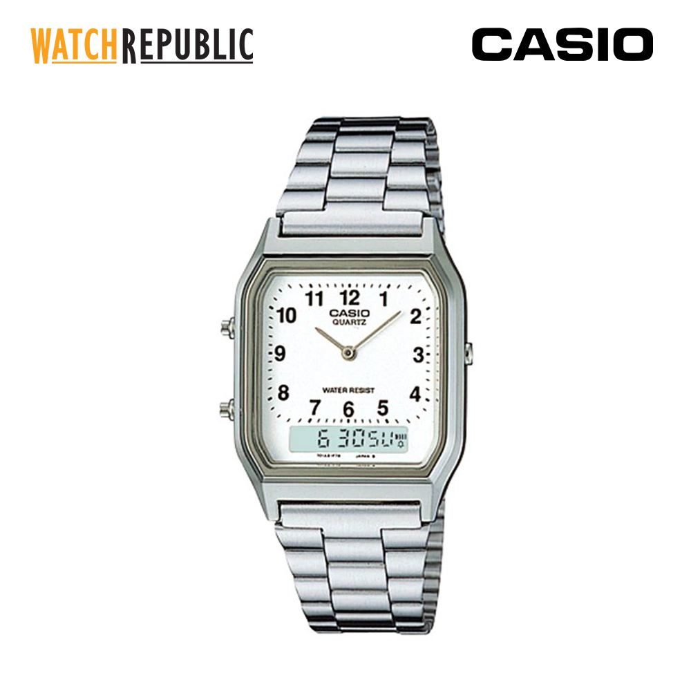 Casio Vintage Youth Silver Stainless Steel Analog Digital Quartz
