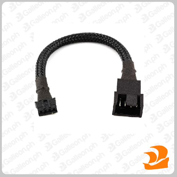 ON HAND) CRJ 4-Pin PWM GPU Fan Adapter Cable All Black Sleeved for