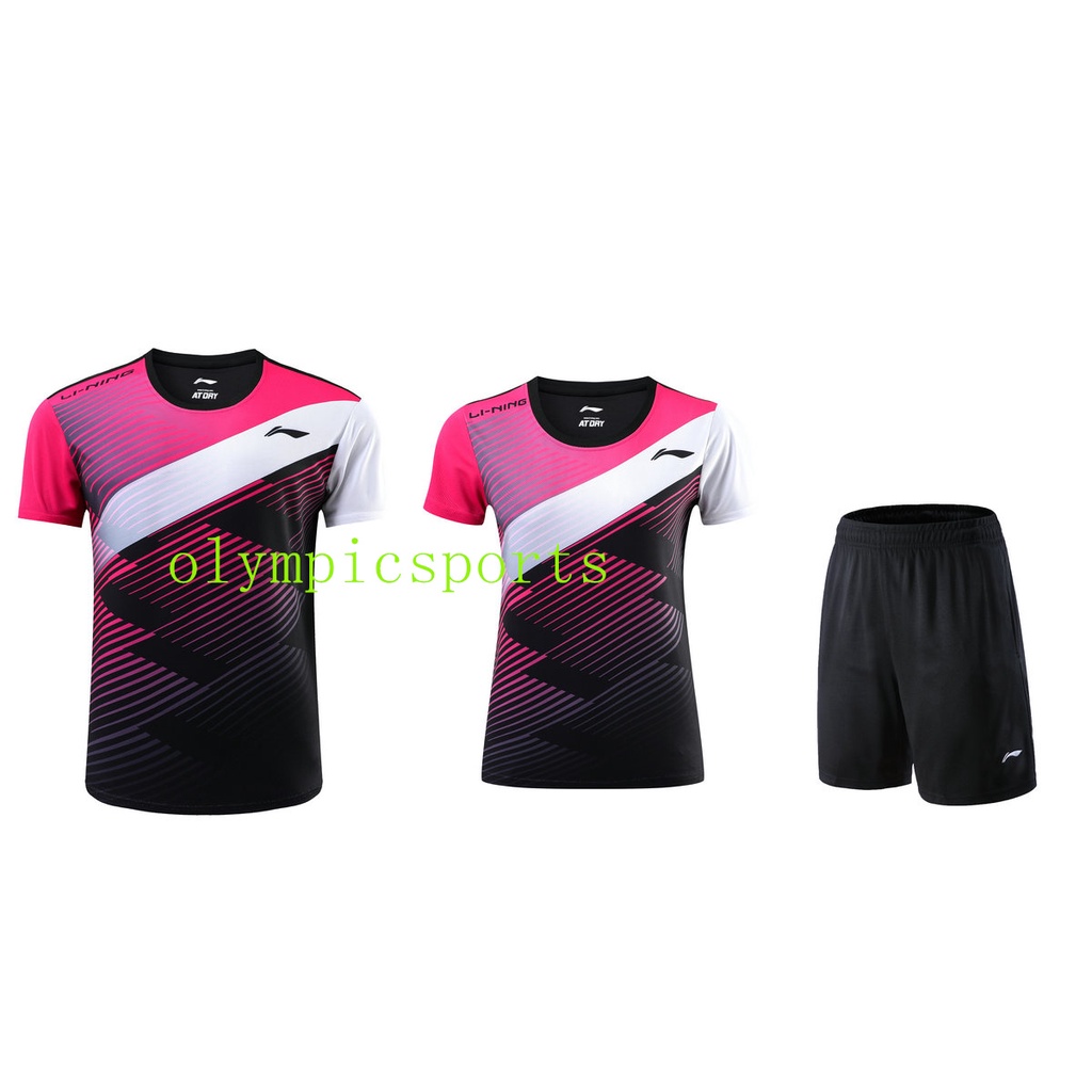 The new 2022 Li Ning badminton fashion short sleeved Ping Pong shirt, Li Ning short sleeved sports t shirt set, competit