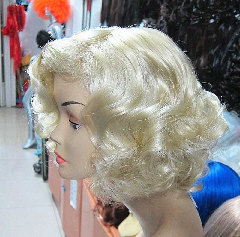 EBay Wish Amazon Marilyn Monroe Wig Gold European Women's Short Curly Hair