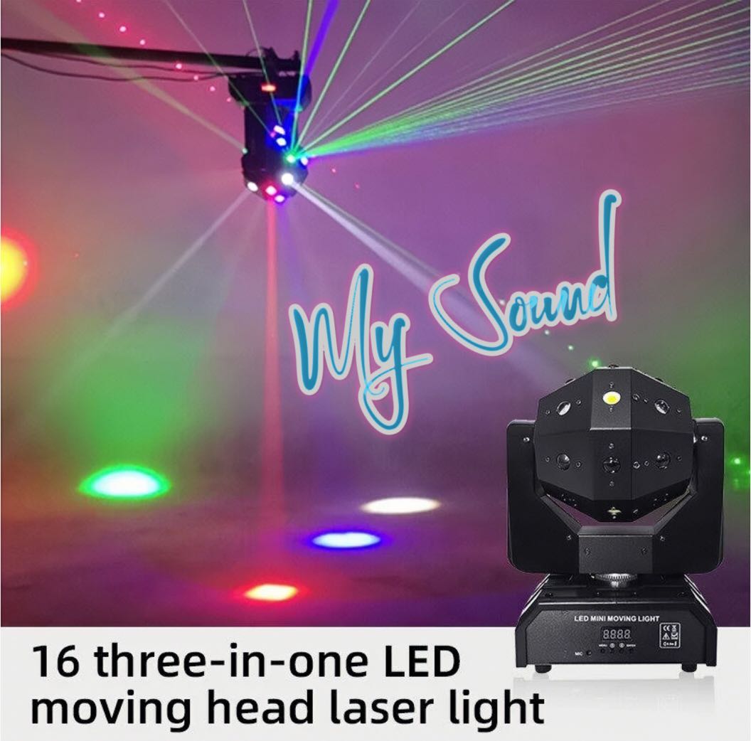 Laser Moving Head 16 LED 3in1 Stroboscopic Wash Moving Head Stage