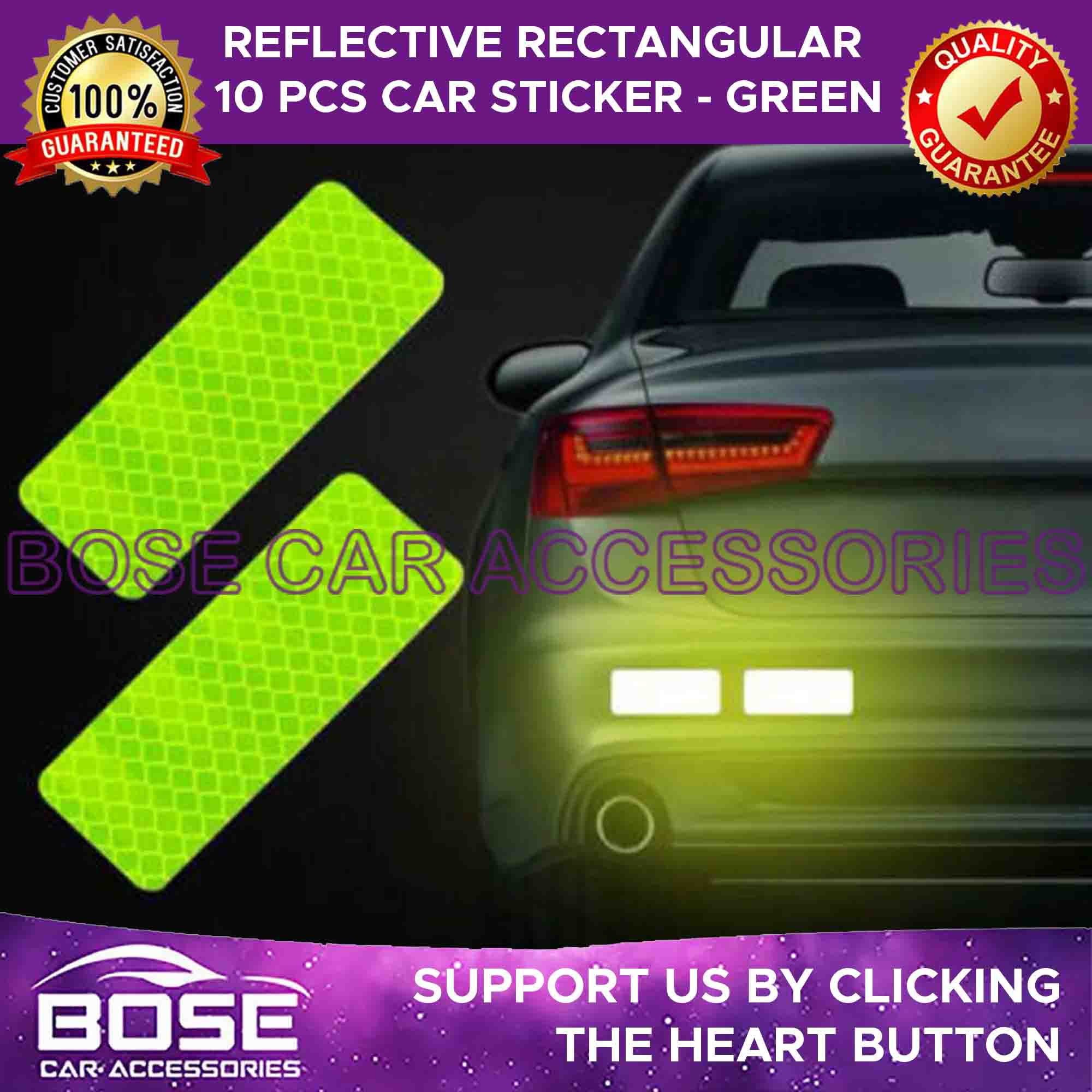 10pcs Reflective Sticker for Car Motorcycle Bicycle Rectangular Safety  Reflection Sticker