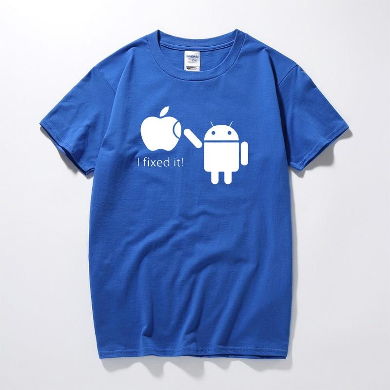 RAEEK 100% Cotton Men T Shirts Android Robot Male T-Shirt Apple Humor Logo  Printed Funny T Shirt Short Sleeve Tee Shirts | Lazada PH