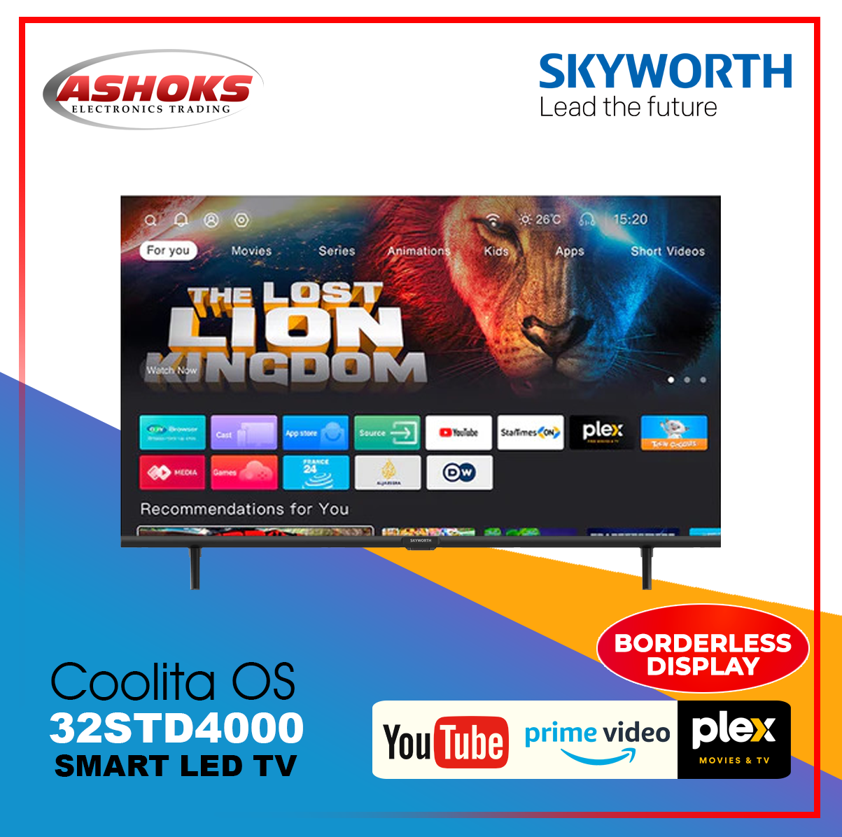 Skyworth 32STD4000 Coolita OS / Smart Led TV / YouTube, Prime Video ...