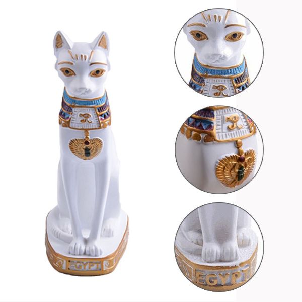 Đồ Trang Trí Nhỏ Bằng Nhựa Resin Sưu Tầm LRB81 Tượng Nữ Thần Ai Cập Chạm Khắc Đồ Trang Trí Nhà Cửa Tượng Mèo