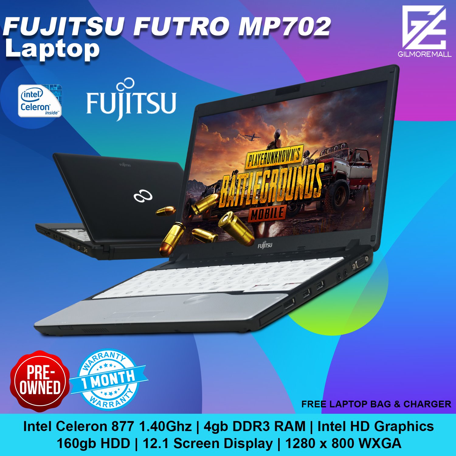 Fujitsu Futro MP702 Laptop | Intel Celeron Dual Core 4GB RAM DDR3 160GB