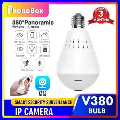 V380s IP CAM Wireless WIFI Network Security Two-Way Audio Home Monitor CCTV 360° Panoramic Light Bulb Camera