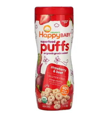 Superfood Puffs, Organic Grain Snack, Strawberry & Beet, 2.1 oz (60 g) from USA