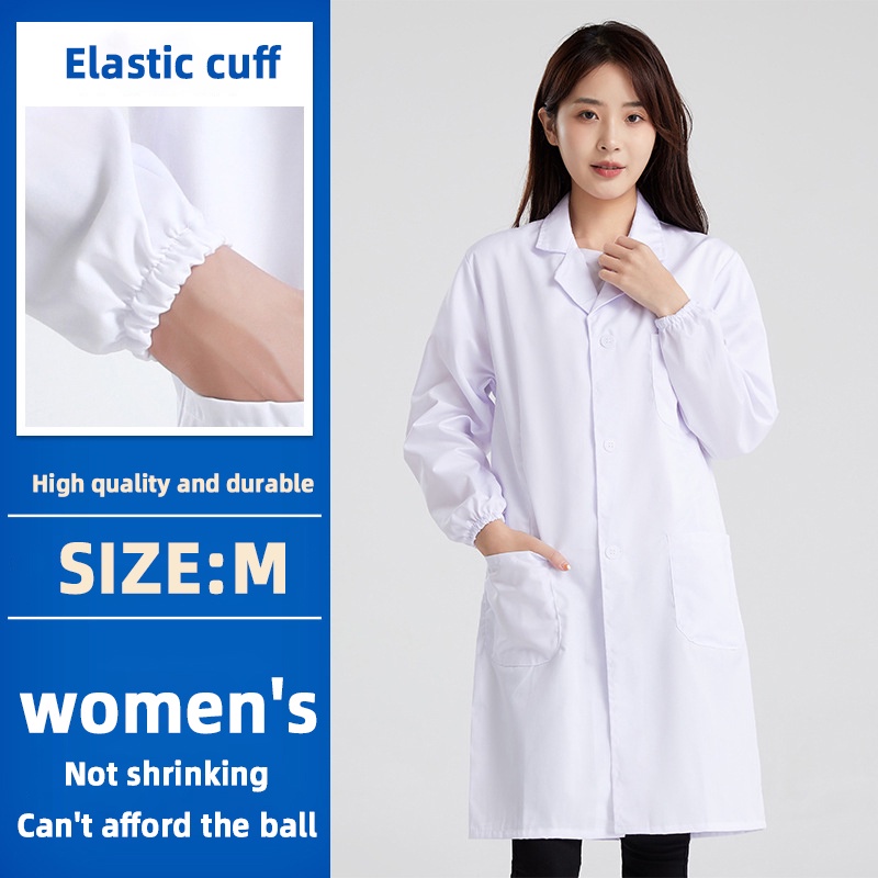 【fast Delivery】fashion Slim Universal Long Sleeve Lab Gown Nurse Uniform Laboratory Gown Lab 3800