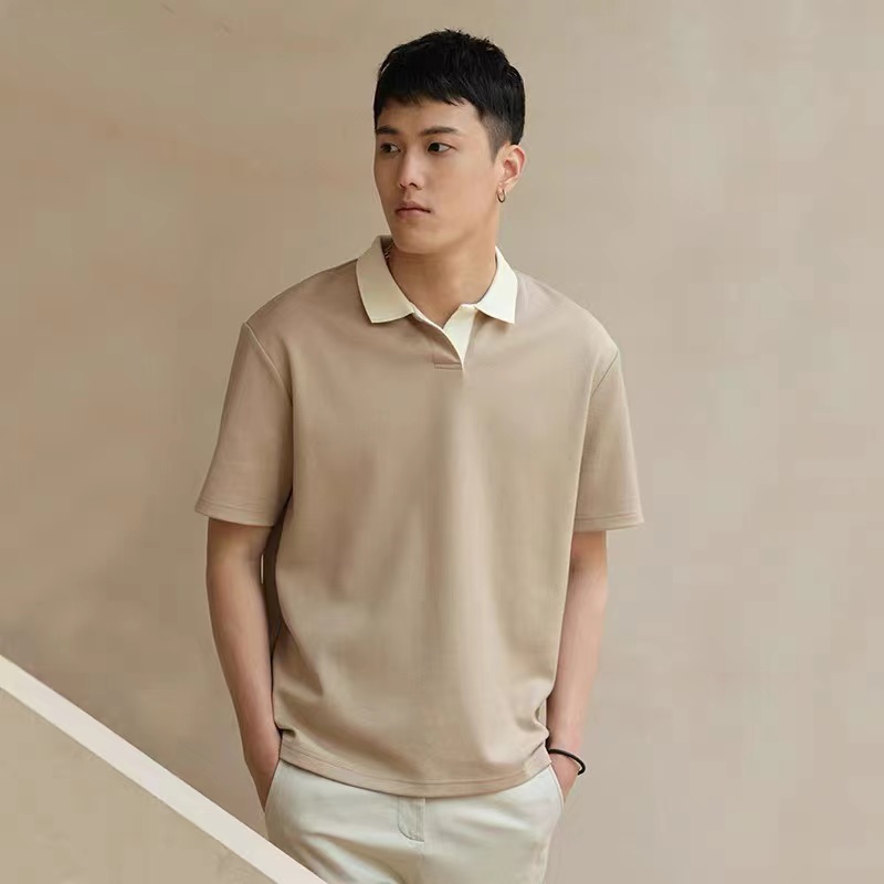 Collar Cotton Short Sleeve polo aesthetic shirt for men casual polo