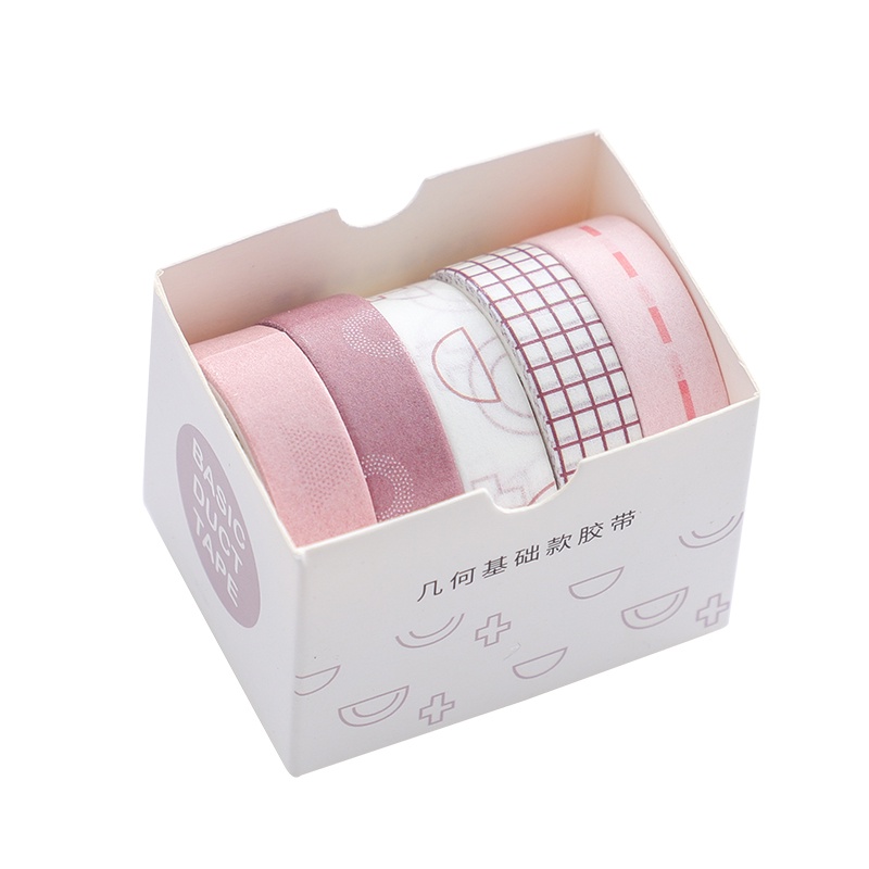 5Rolls/box Solid Color Washi Tape Set Decorative Masking Tape Cute