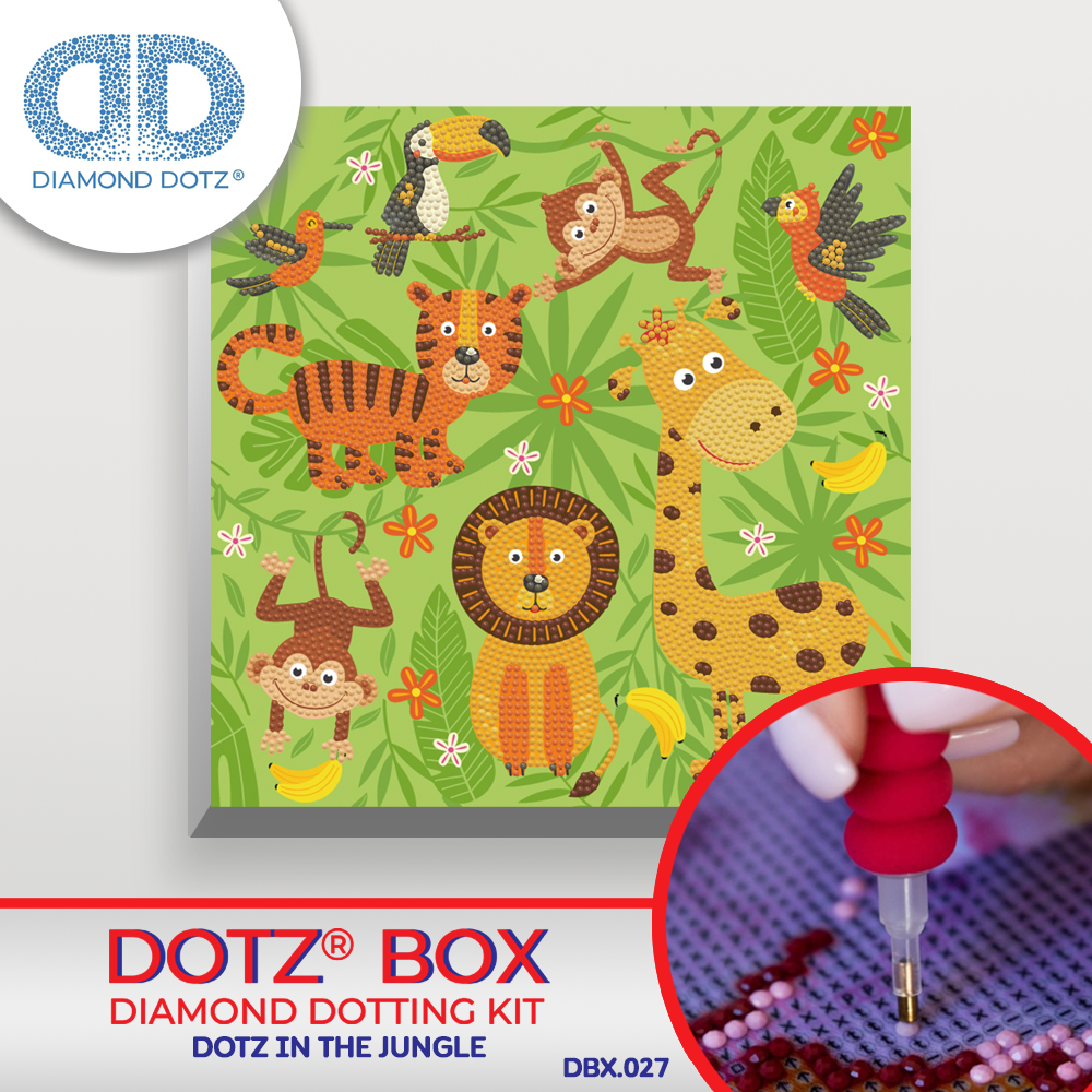 DIAMOND DOTZ DBX.022 – Set Creativo 5D Con 1870 Pietre Mosaico – Quadro Fai Da Te Koala Arrampicata – Cornice Inclusa 22x22 Cm – Per Bambini Da 8 Anni In Su