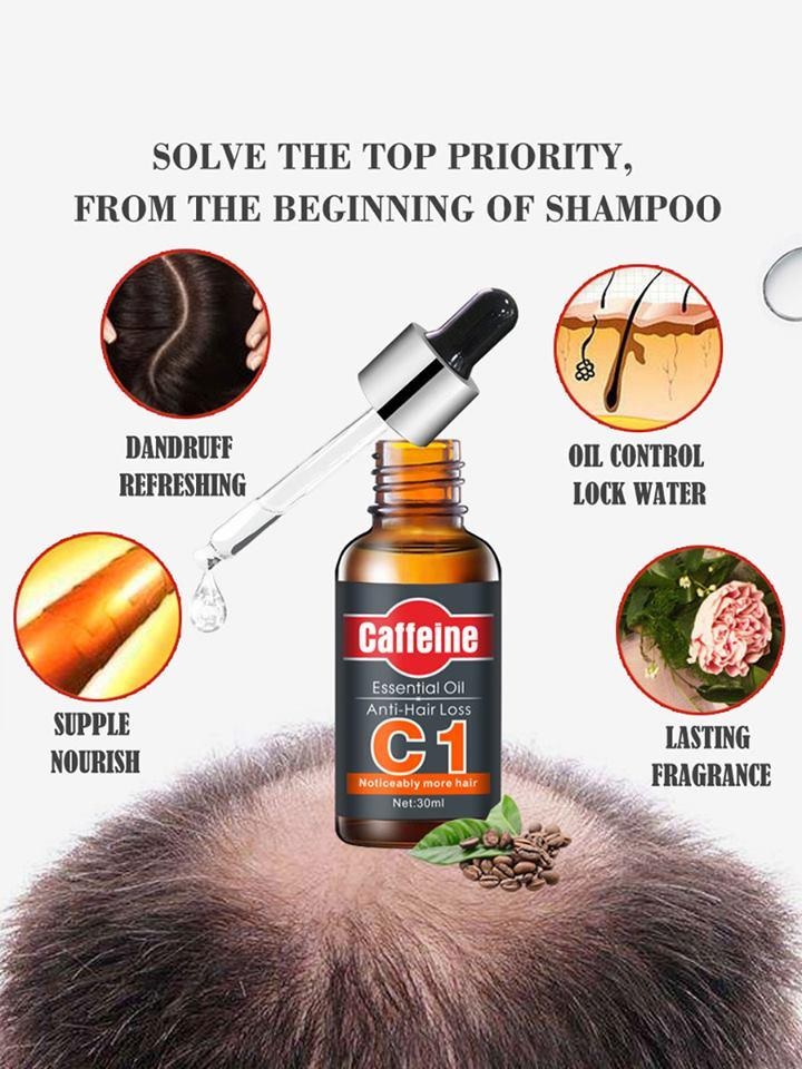 Caffeine C1 Anti Hair Loss Hair Grower Essential Oil 30ml And Anti Hair Loss Hair Thick Shampoo 9306