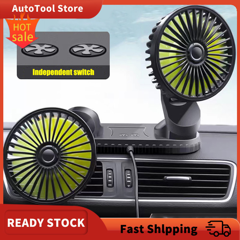 Dual Double Head 360 All Round 12v 24v Car Fan Vehicle Cooling Fan